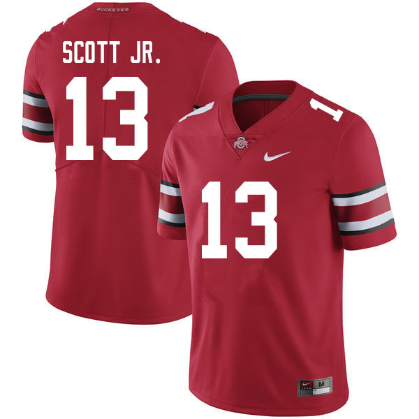 Men #13 Gee Scott Jr. Ohio State Buckeyes College Football Jerseys Sale-Scarlet